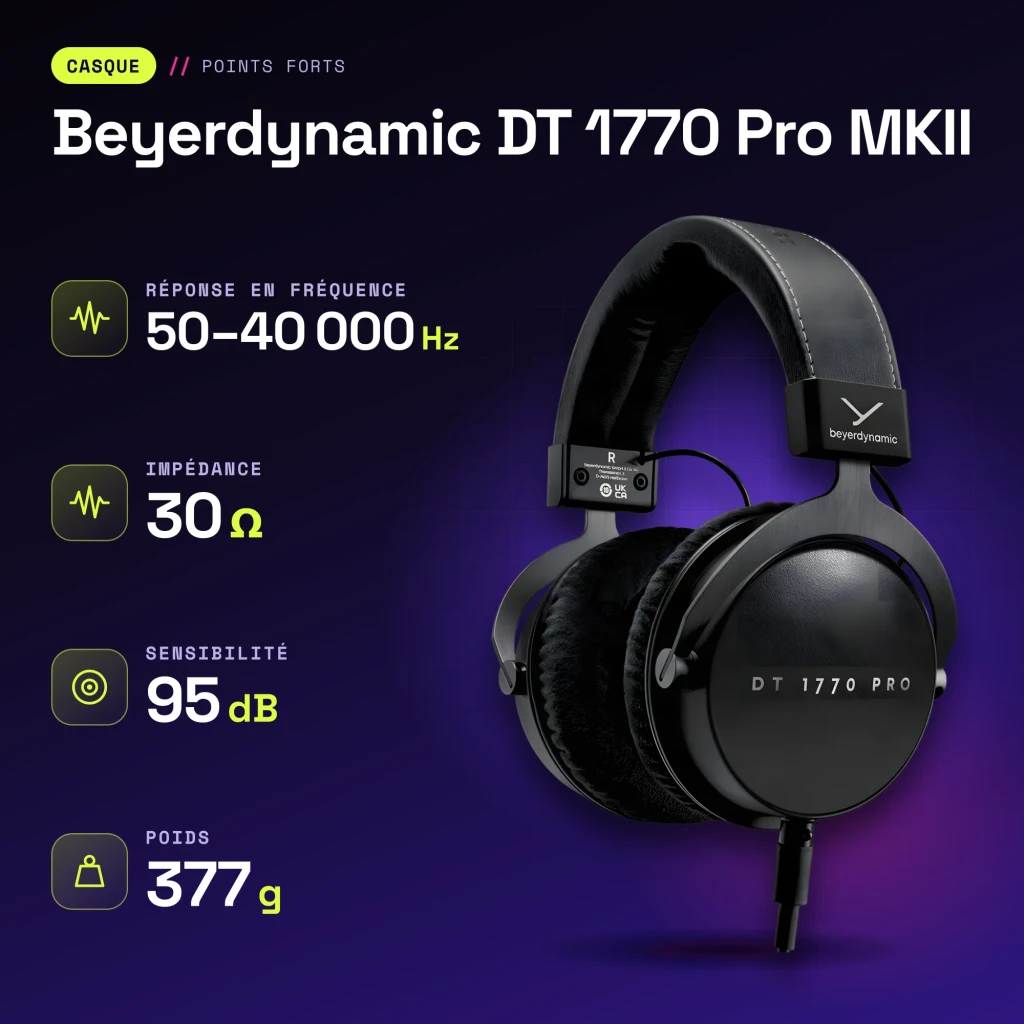 Auscultadores Beyerdynamic DT 1770 Pro MKII Circumaurais Cabo Jack 3,5 mm Preto - características