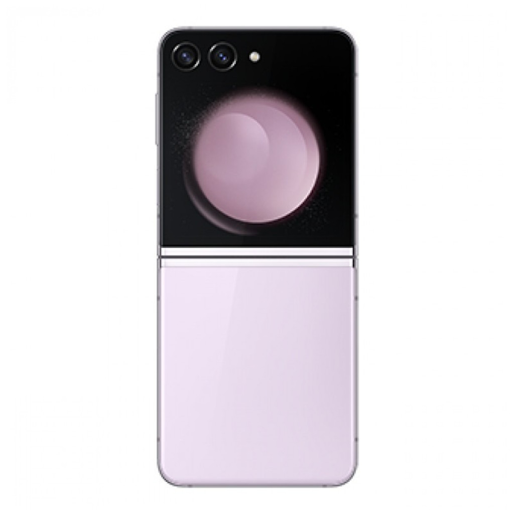 Samsung Galaxy Z Flip5 5G lavanda renovado en buen estado, diseño plegable con gran pantalla externa, doble cámara trasera y bisagras metálicas elegantes - Ítem5