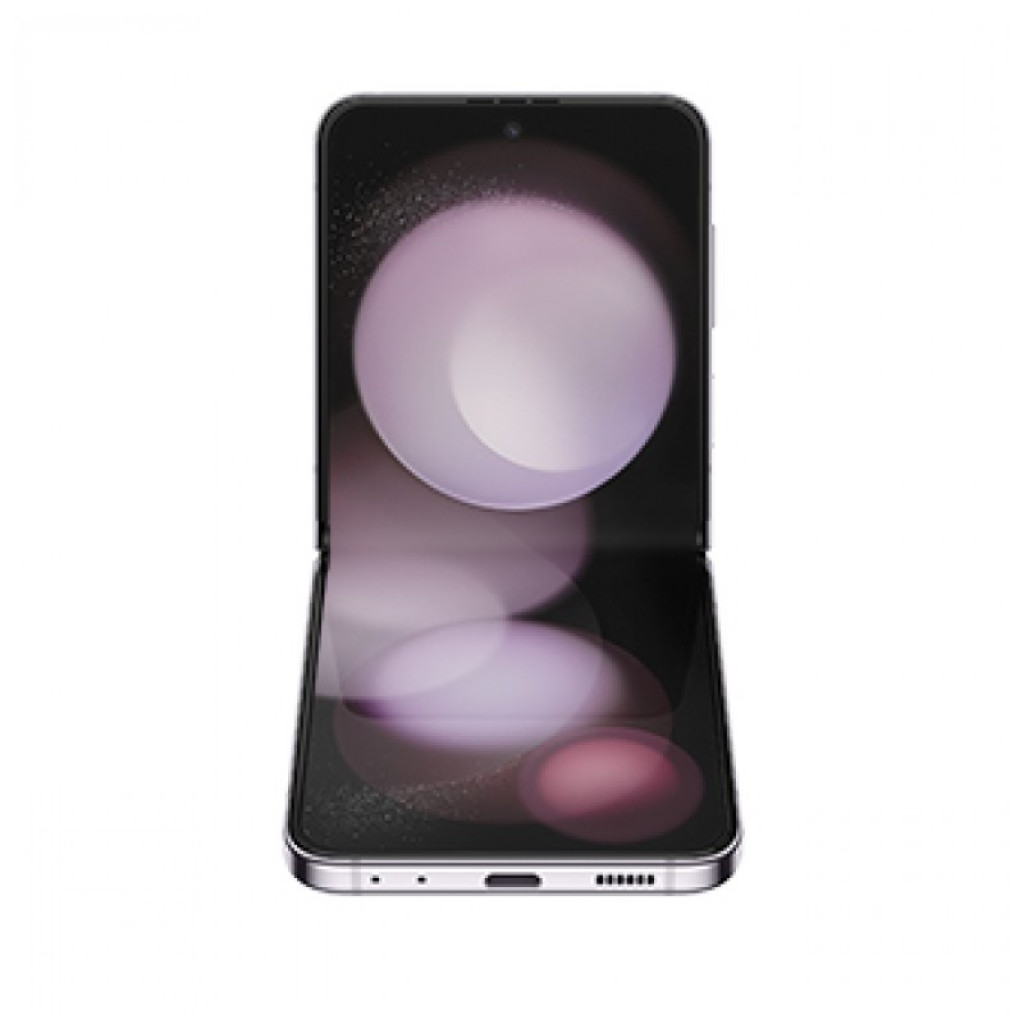 Samsung Galaxy Z Flip5 5G lavanda renovado en buen estado, diseño plegable con gran pantalla externa, doble cámara trasera y bisagras metálicas elegantes - Ítem3