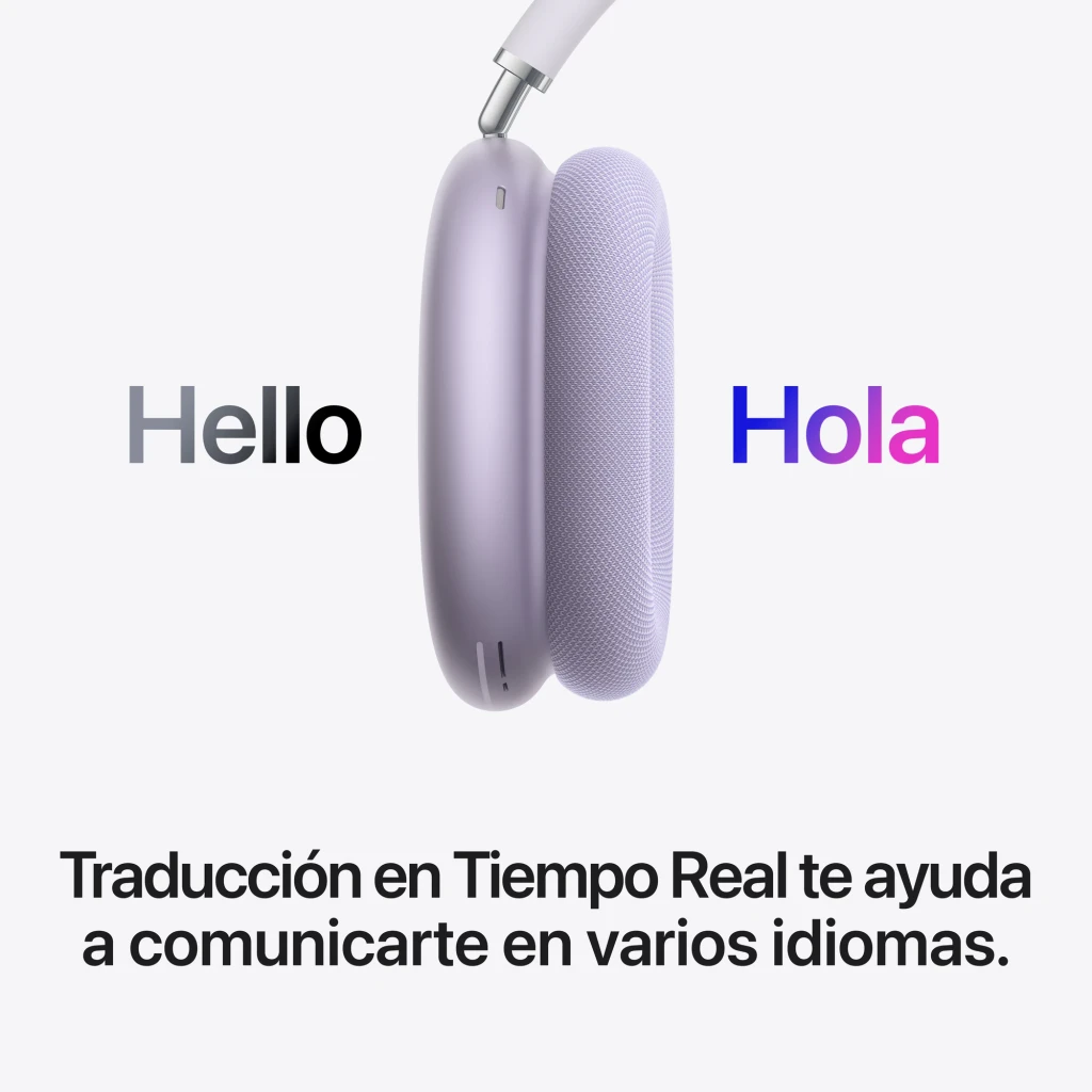 Auriculares Apple AirPods Max 2 Cancelación de Ruido Diadema Bluetooth 5.3 Púrpura, lateral: almohadilla y malla púrpura