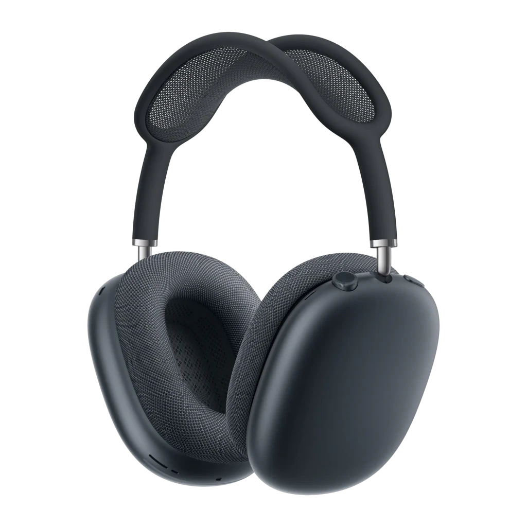 Auscultadores Apple AirPods Max 2 Cancelamento de Ruído Banda Bluetooth 5.3 Meia-Noite, vista frontal: almofadas em malha