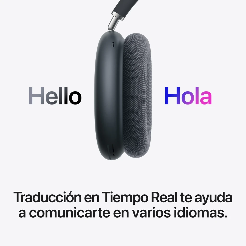 Auscultadores Apple AirPods Max 2 Cancelamento de Ruído Banda Bluetooth 5.3 Meia-Noite, lateral: almofada e malha meia-noite