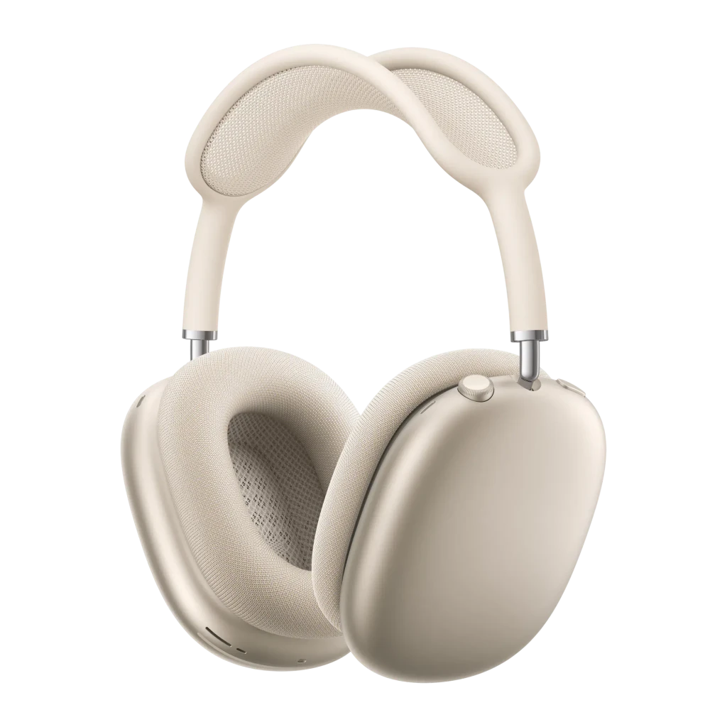 Auscultadores Apple AirPods Max 2 Cancelamento de Ruído Diadema Bluetooth 5.3 Luz Estelar Estelar, vista frontal: almofadas