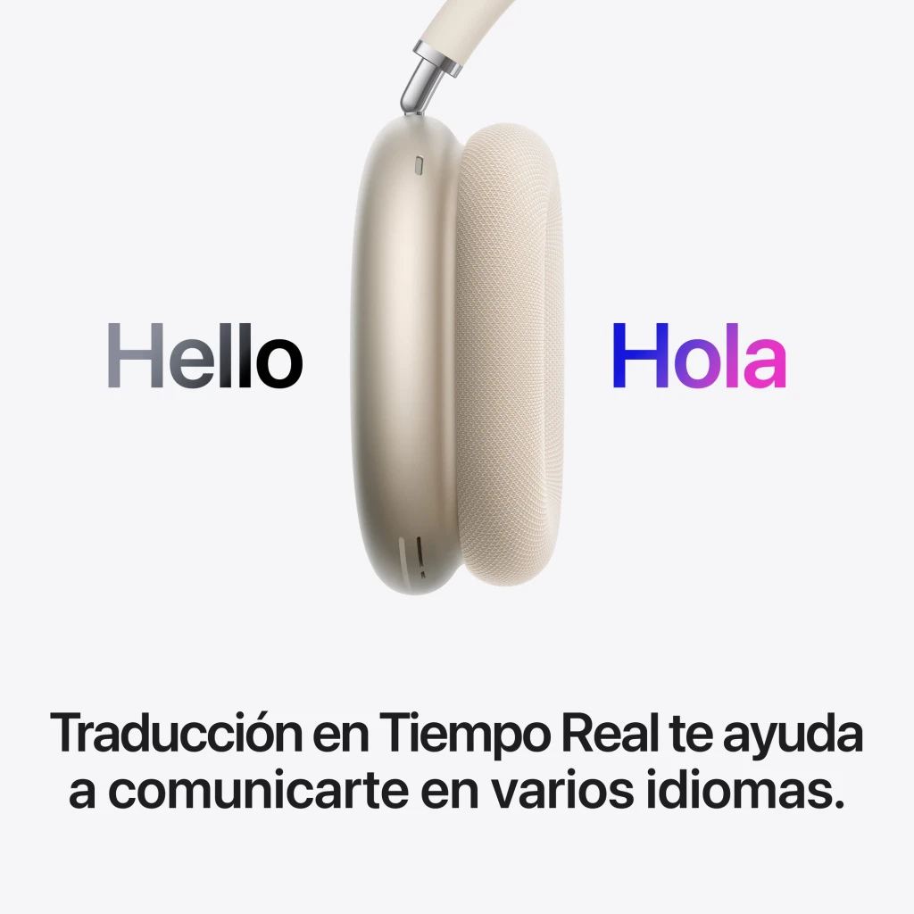 Auscultadores Apple AirPods Max 2 Cancelamento de Ruído Diadema Bluetooth 5.3 Luz Estelar Estelar, vista lateral: almofada
