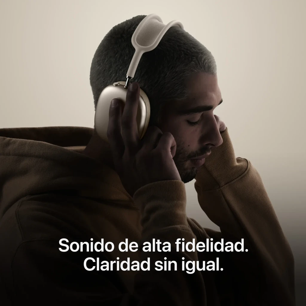 Auscultadores Apple AirPods Max 2 Cancelamento de Ruído Diadema Bluetooth 5.3 Luz Estelar Estelar, lifestyle: homem de olhos