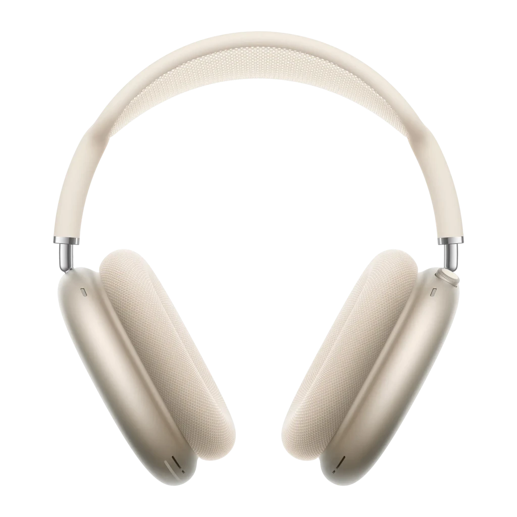 Auscultadores Apple AirPods Max 2 Cancelamento de Ruído Diadema Bluetooth 5.3 Luz Estelar Estelar, vista frontal: almofadas