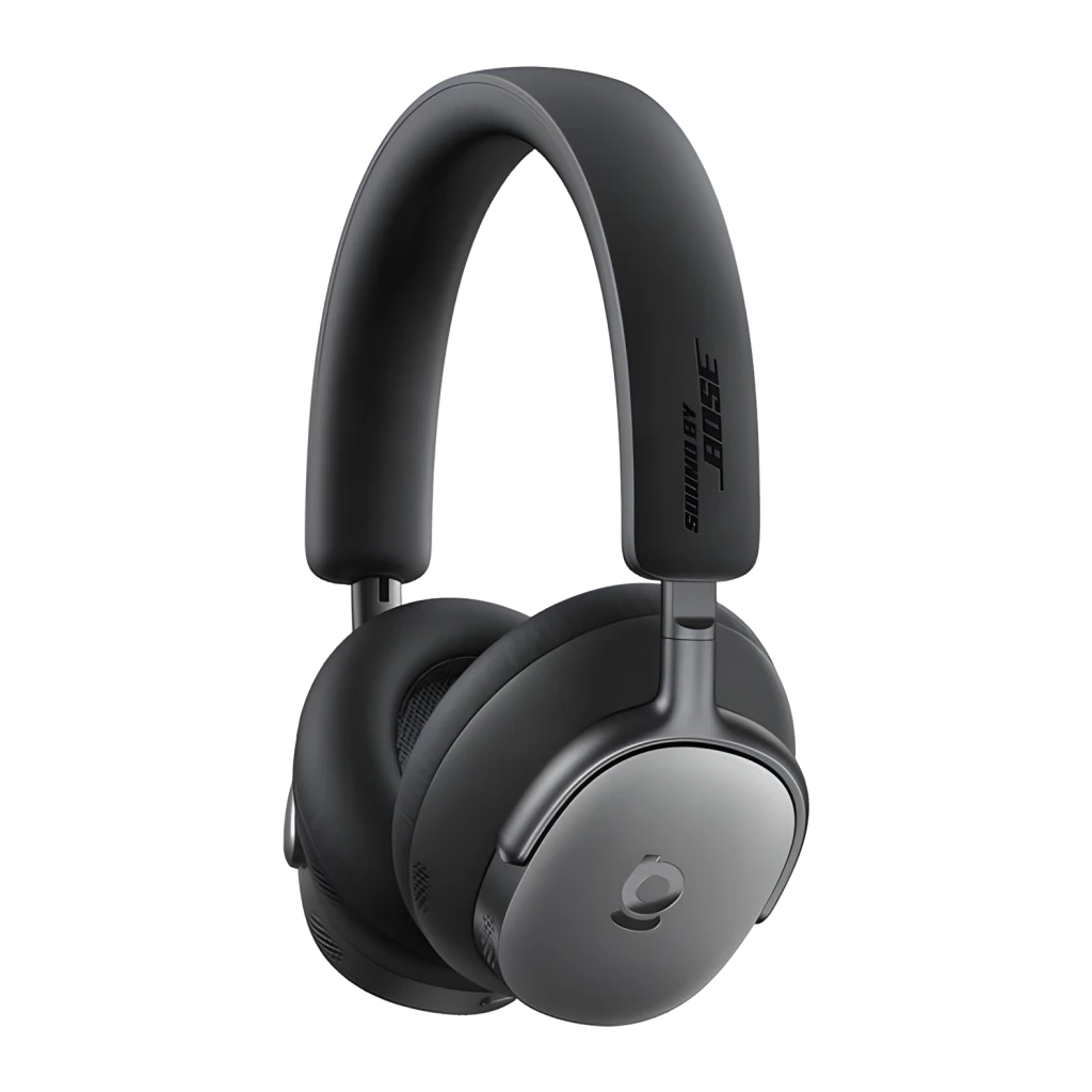 Casque Baseus Inspire XH1 Wireless Supra-auriculaire Bluetooth 6.1 100h Noir, vue latérale: coussinets et logo Sound by Bose