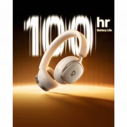 Auriculares Baseus Inspire XH1 Cancelación de Ruido Diadema Bluetooth 6.1 Blanco, vista lateral: flotando con texto 100hr