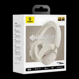 Auriculares Baseus Inspire XH1 Cancelación de Ruido Diadema Bluetooth 6.1 Blanco, caja: packaging frontal con auriculares