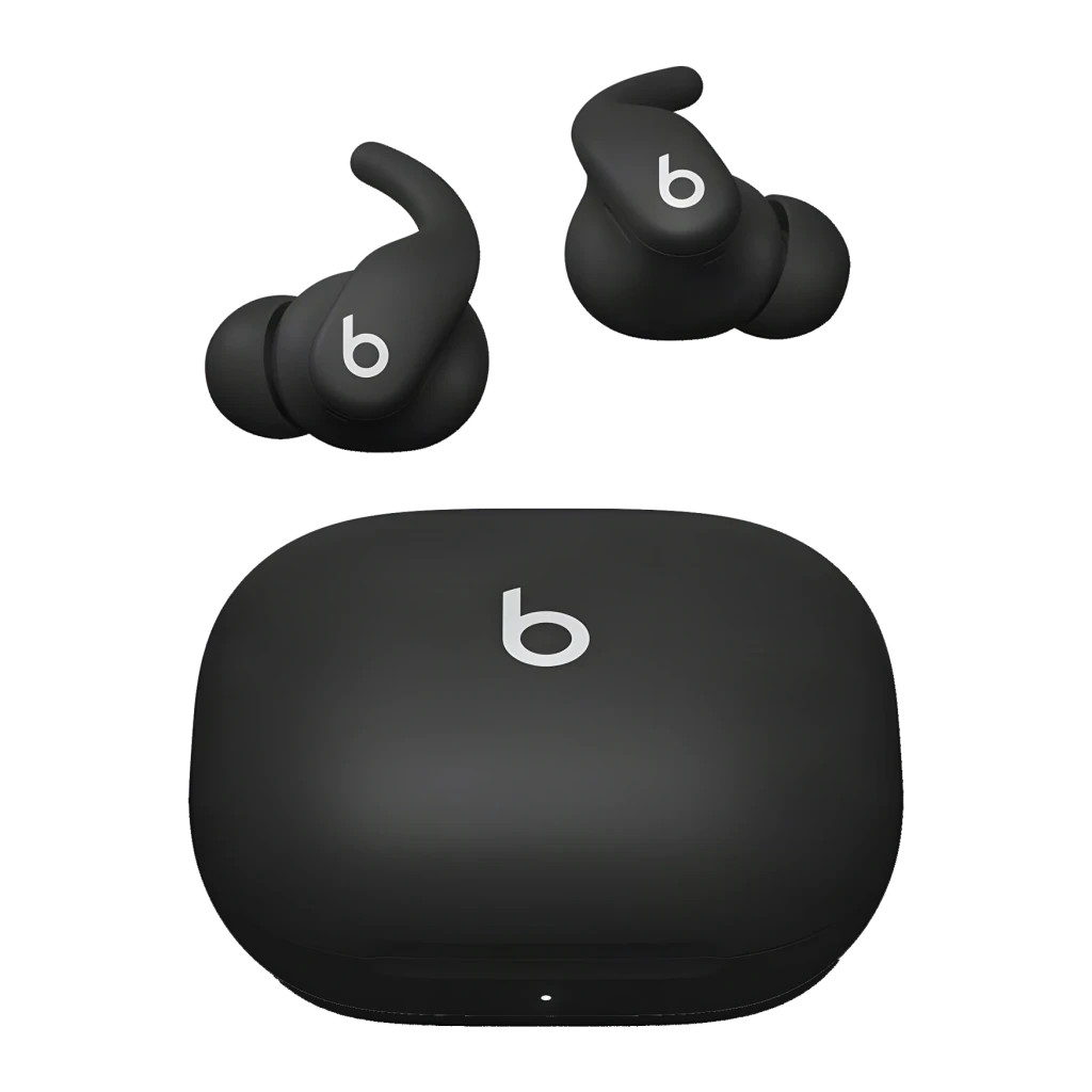 Auriculares Beats Audio Powerbeats Fit Cancelación de Ruido In-Ear Negro Azabache, vista frontal: earbuds flotando