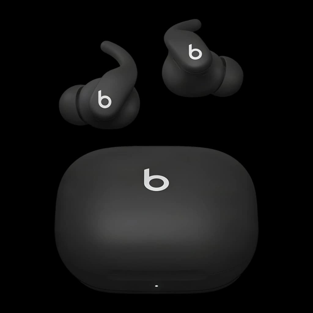 Auriculares Beats Audio Powerbeats Fit Cancelación de Ruido In-Ear Negro Azabache, vista frontal: earbuds flotando