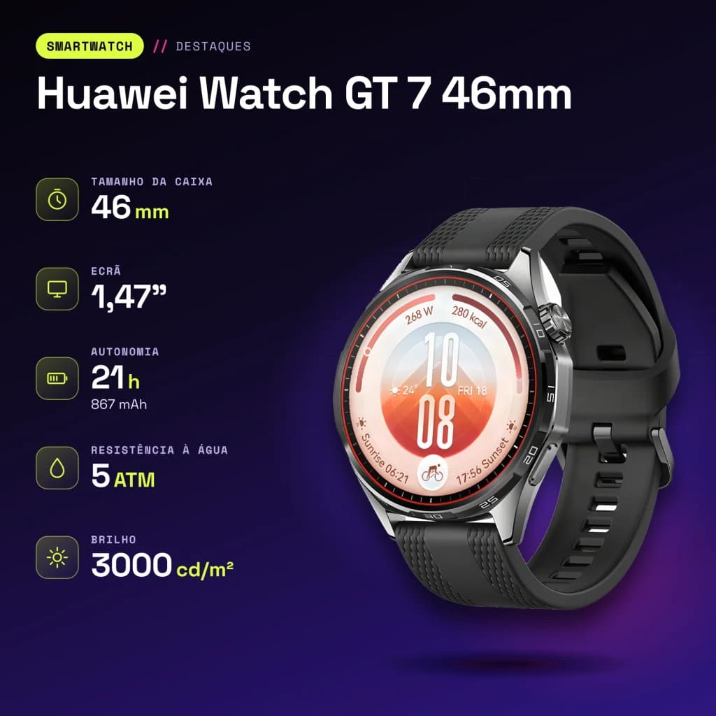 HUAWEI Smartwatch Watch GT7 46 mm Negro - características
