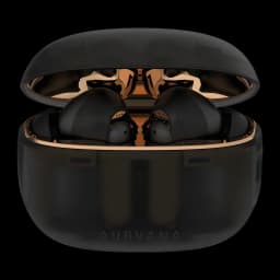 Auriculares Creative Labs Aurvana Ace 2 Cancelamento de Ruído TWS Bluetooth 5.3 Preto, estojo aberto: interior dourado