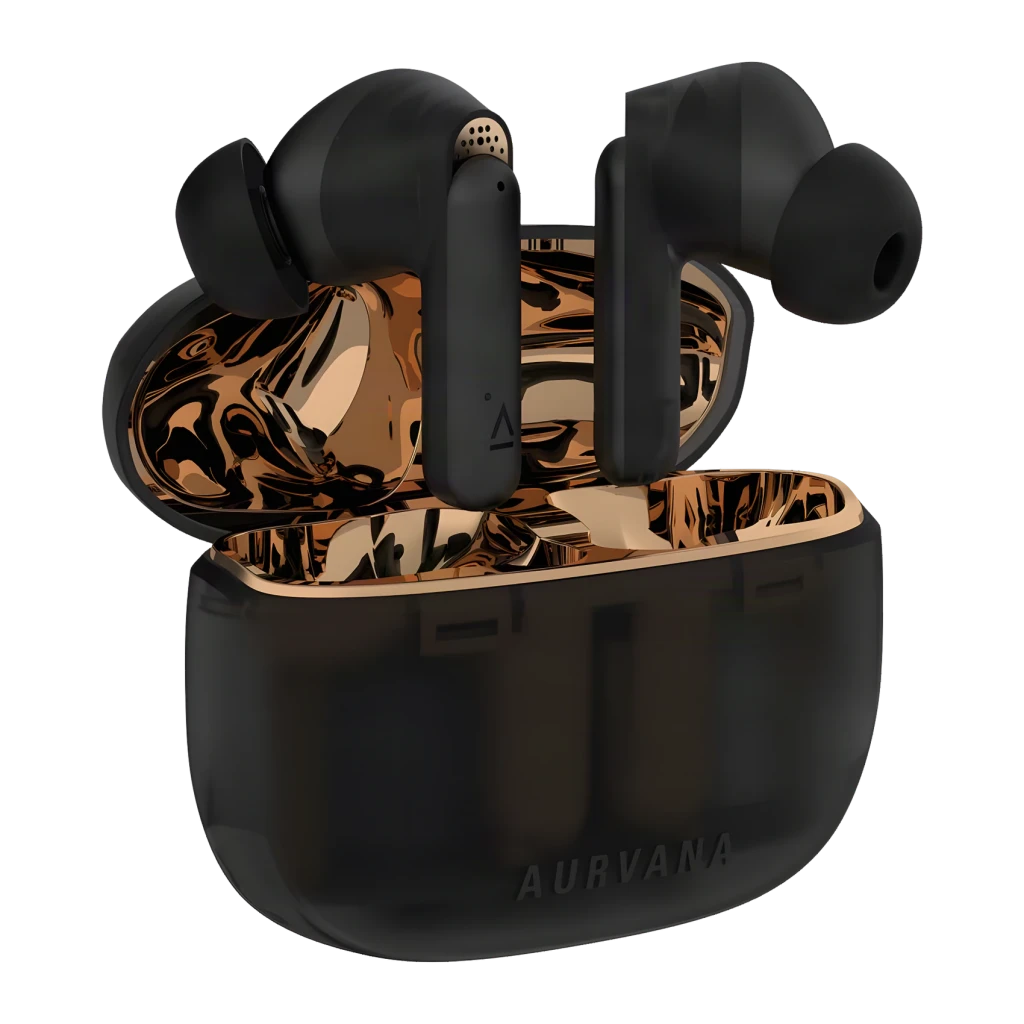 Auriculares Creative Labs Aurvana Ace 2 Cancelamento de Ruído TWS Bluetooth 5.3 Preto, vista frontal: estojo aberto