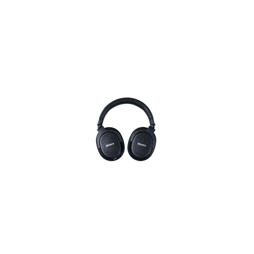 Sony Auriculares MDR-MV1 Negro, vista frontal: almohadillas abiertas con rejilla y logo Sony en cada cápsula