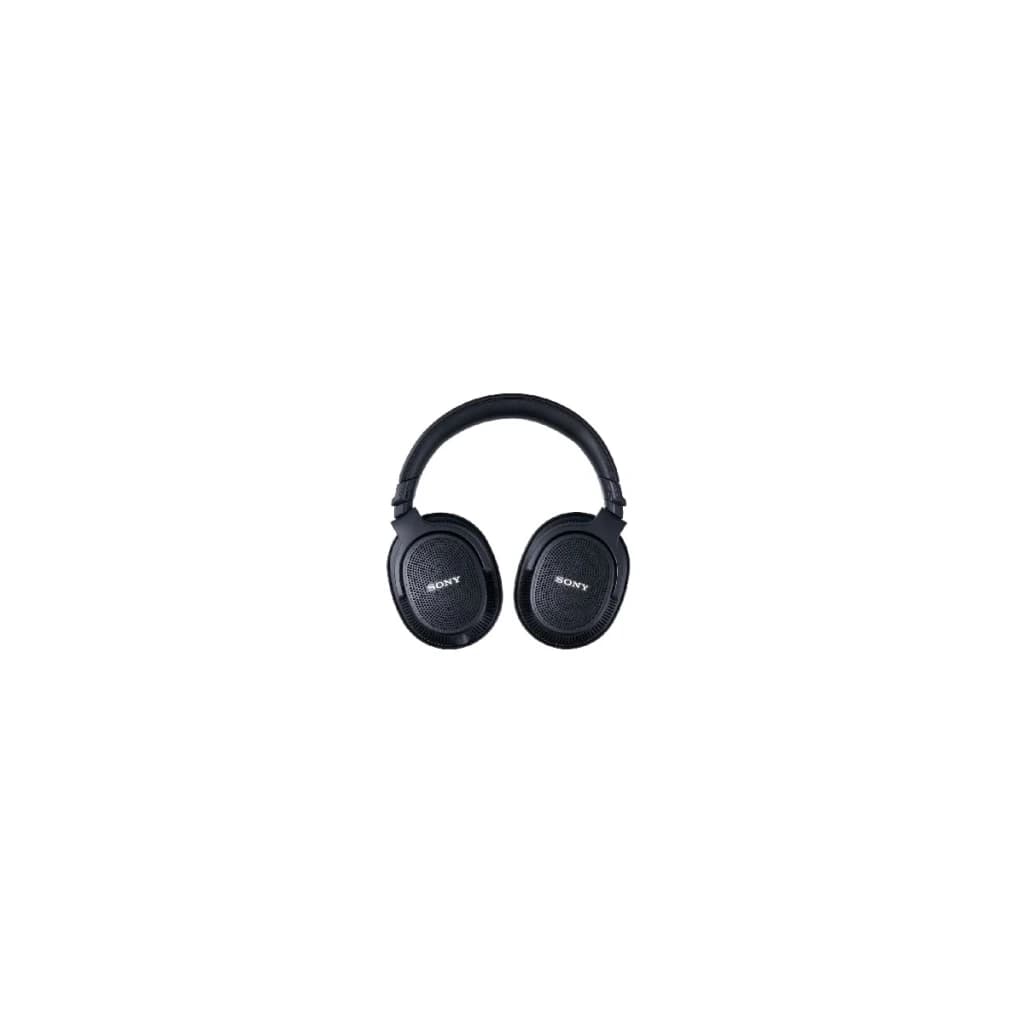 Sony Auriculares MDR-MV1 Negro, vista frontal: almohadillas abiertas con rejilla y logo Sony en cada cápsula