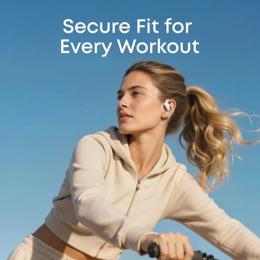 Soundcore Aerofit 2 Azul - Auriculares Bluetooth con ajuste seguro para deporte, diseño ergonómico en color azul, compactos y ligeros para entrenar