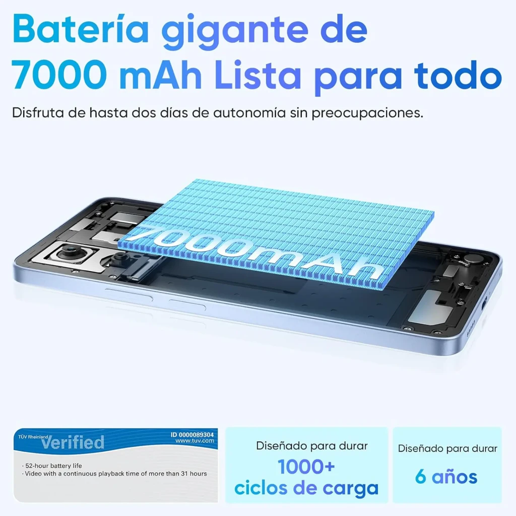 Honor X8D 8GB 512GB Azul com tela AMOLED 6,7 polegadas, bordas finas, câmera tripla traseira em módulo arredondado e furo central para a câmera frontal - Item5