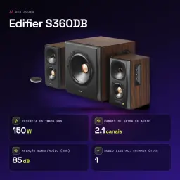Altavoces Edifier 2.1 150W Bluetooth 4.1 Negro S360DB - características