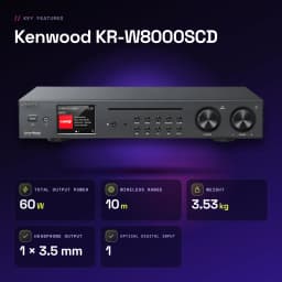 Ampli-tuner Hi-Fi Kenwood 60W Streaming Noir KR-W8000SCD - caractéristiques