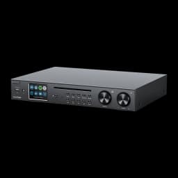 Ampli-tuner Hi-Fi Kenwood 60W Streaming Noir KR-W8000SCD, vue en angle: façade avec écran couleur, lecteur CD et boutons