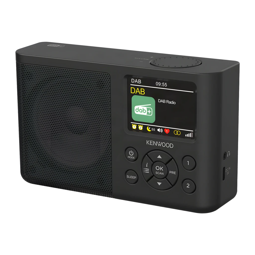 Radio portátil Kenwood DAB+/FM AC / Batería recargable Bluetooth 5.3 Negro CR-M33DAB