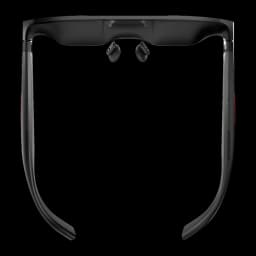 XREAL ROG XREAL R1-B 240Hz Noir Réalité Augmentée Micro OLED 1920x1080, vue inférieure: branches ouvertes, écouteurs