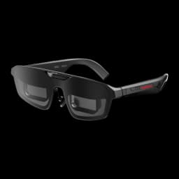 XREAL ROG XREAL R1-B 240Hz Noir Réalité Augmentée Micro OLED 1920x1080, vue en angle: branche droite avec logo ROG rouge