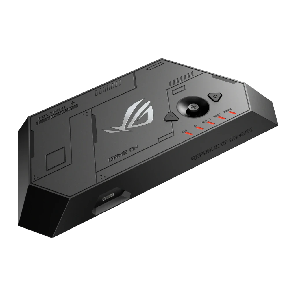 XREAL ROG XREAL R1-B 240Hz Negro Realidad Aumentada Micro OLED 1920x1080, vista superior en perspectiva: unidad de control