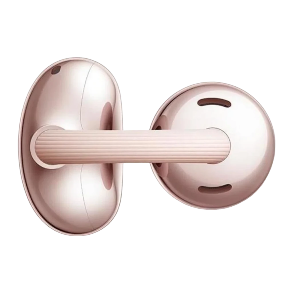 Auriculares Huawei FreeClip 2 Flower Edition Open-Ear Bluetooth 38h Oro Rosa, vista lateral: puente estriado y cápsula