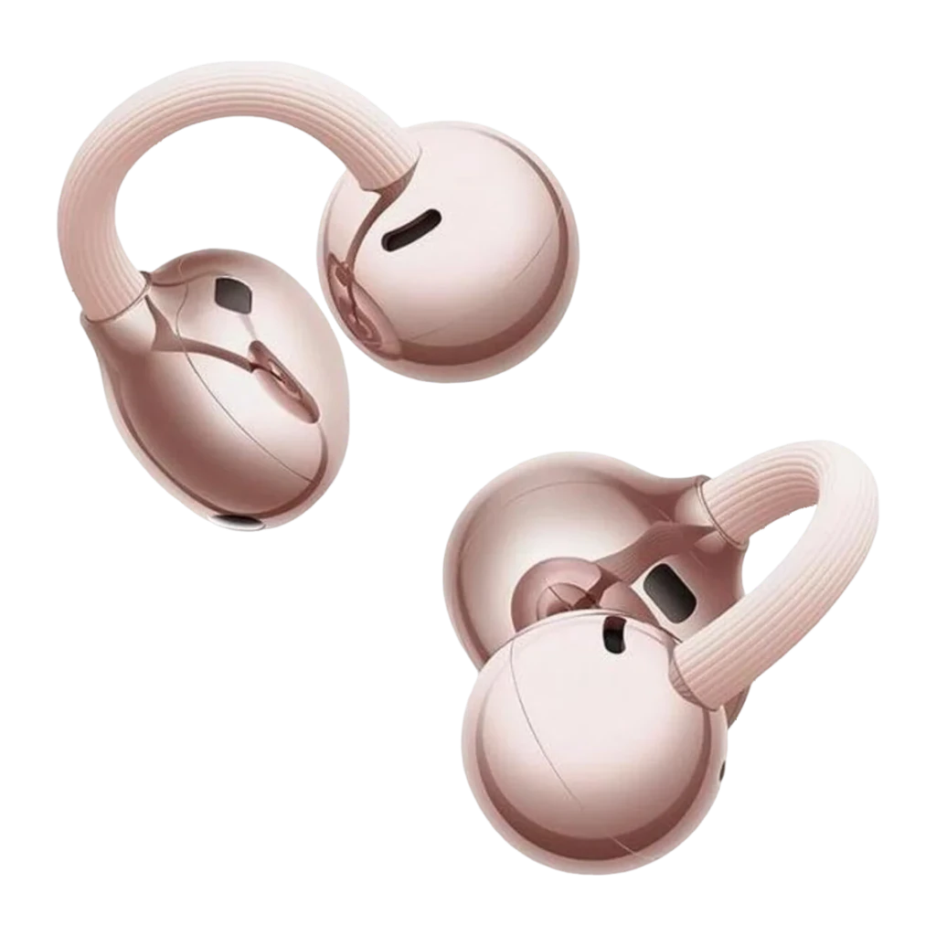 Auriculares Huawei FreeClip 2 Flower Edition Open-Ear Bluetooth 38h Oro Rosa, vista superior: dos auriculares flotantes