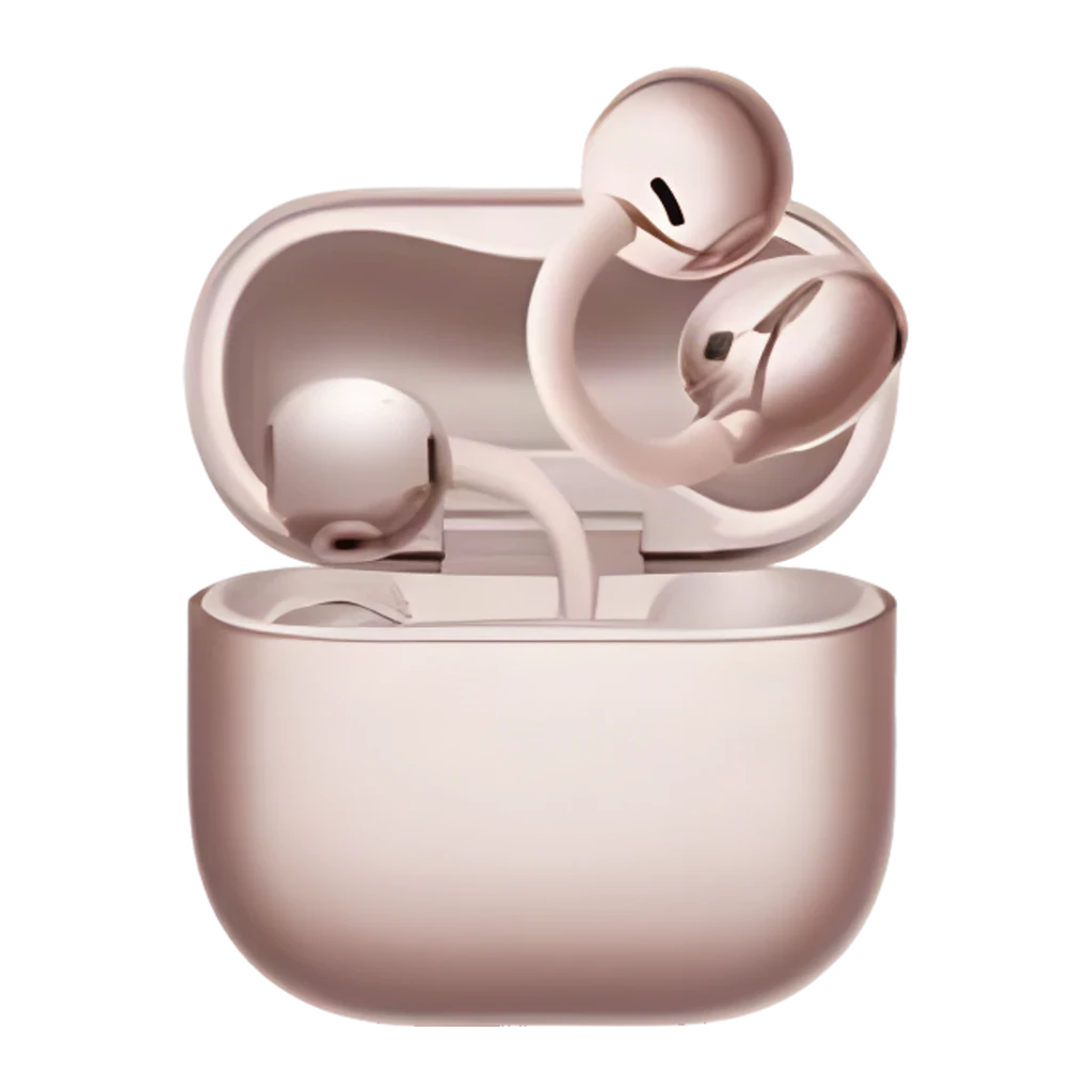 Auriculares Huawei FreeClip 2 Flower Edition Open-Ear Bluetooth 38h Oro Rosa, estuche abierto: auriculares con clip