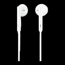 Huawei Auriculares CM33 USB Tipo-C Branco, vista frontal: dois auriculares brancos com cabo e botões inline em fundo preto