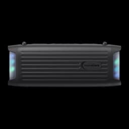 Altavoz Bluetooth Anker Soundcore Boom 3i IP68 50W 16h Negro, vista frontal: rejilla acanalada, logo Soundcore y luces LED