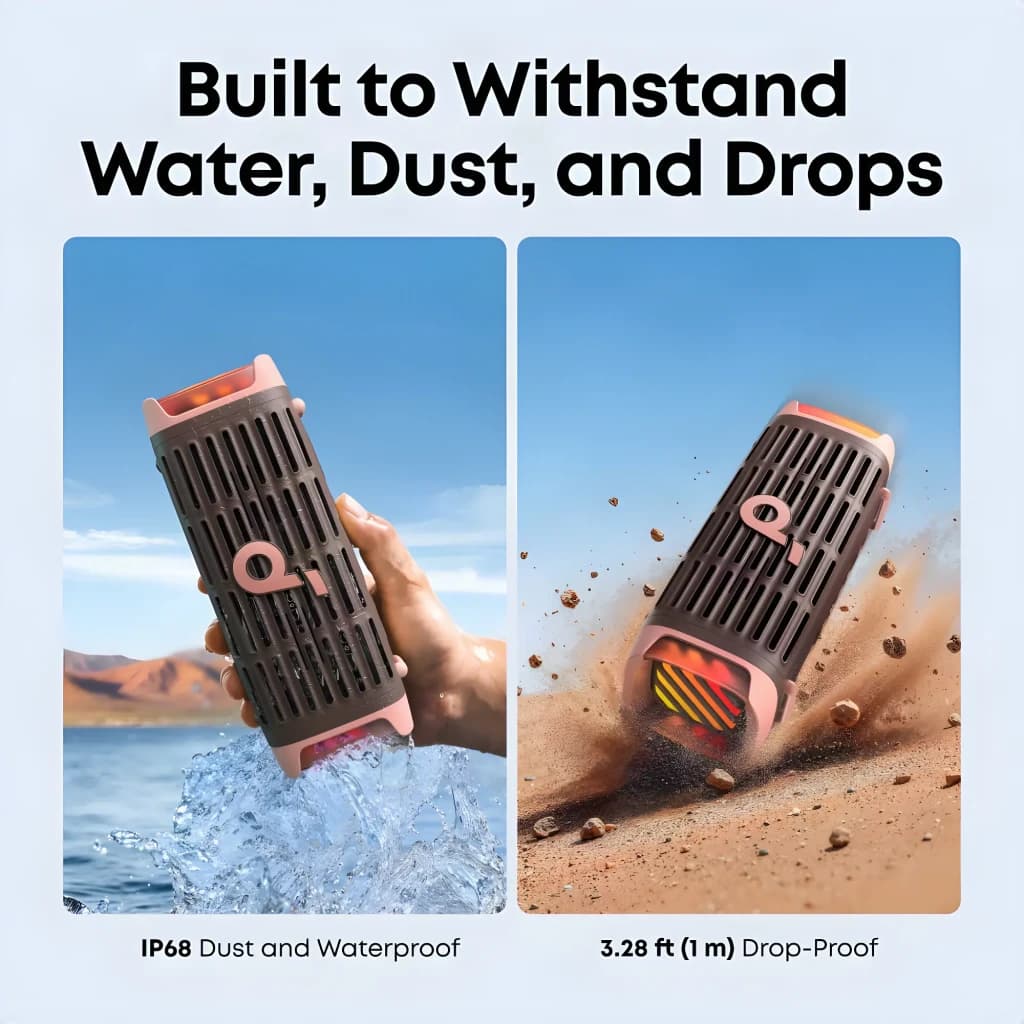 Altavoz Bluetooth Soundcore Boom 3i IP68 50W 16h Marrón, resistencia: pruebas de agua salpicada y caída en arena