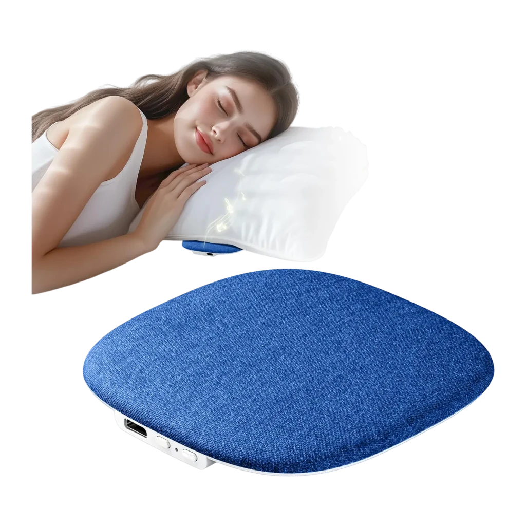Haut-parleur d'oreiller NILLKIN pour dormir Bluetooth Bleu, vue principale: haut-parleur bleu seul et femme dormant
