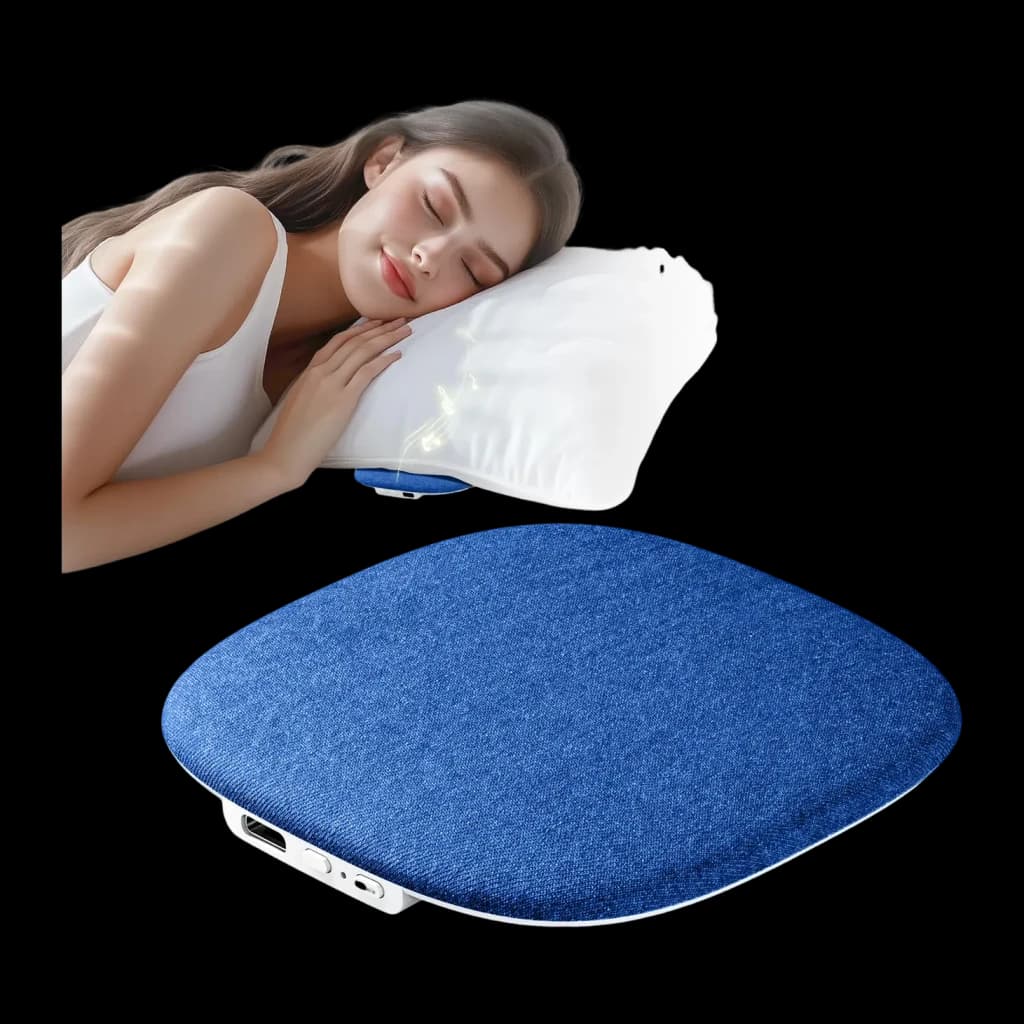 Haut-parleur d'oreiller NILLKIN pour dormir Bluetooth Bleu, vue principale: haut-parleur bleu seul et femme dormant