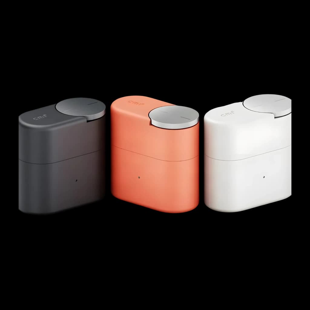 Auriculares CMF by Nothing Clip Pro Open-Ear Bluetooth 5.4 32,5h Coral, comparativa de colores: estuches en negro, coral