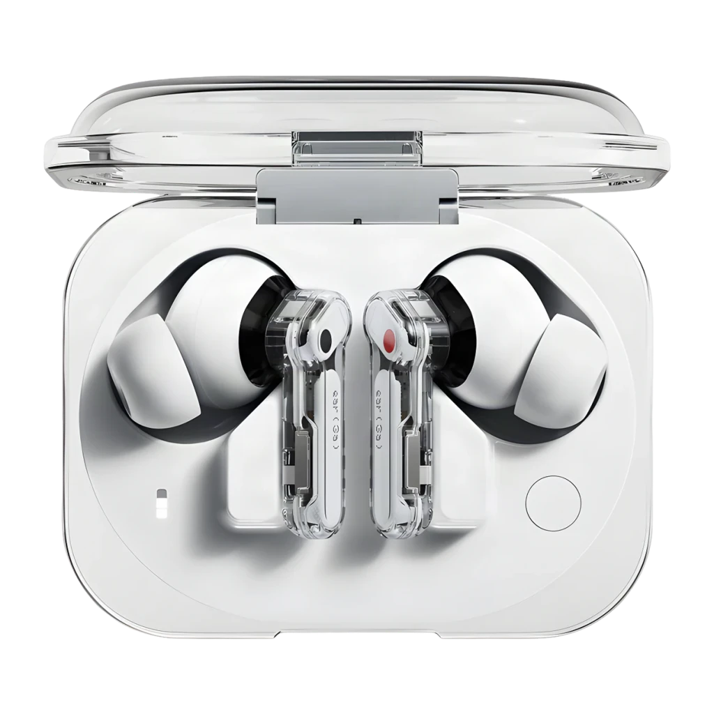 Auriculares Nothing Ear (3a) Cancelación de Ruido Adaptativa TWS In-Ear Blanco, vista superior: estuche abierto con ambos
