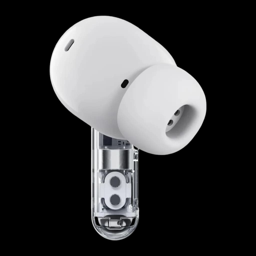 Auriculares Nothing Ear (3a) Cancelación de Ruido Adaptativa TWS In-Ear Blanco, vista detalle: tallo transparente