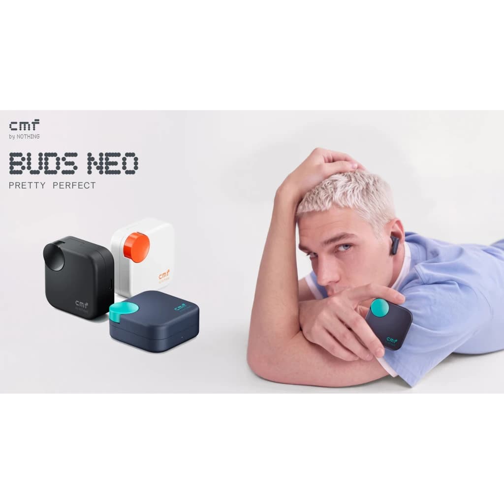 Auriculares CMF by Nothing Buds Neo Cancelación de Ruido TWS In-Ear Bluetooth 6.0 Blanco, lifestyle: tres colores de estuche