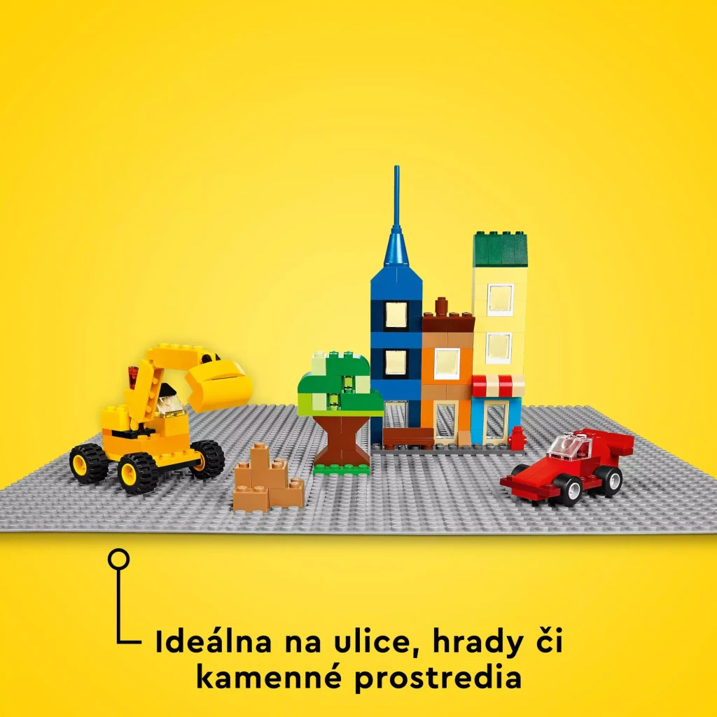 LEGO Placa de construcción gris Classic 11024, vista en perspectiva: superficie completa con espigas en cuadrícula - Ítem2