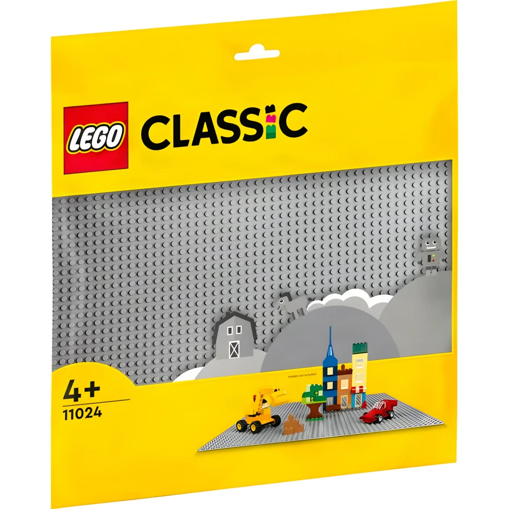 LEGO Placa de construcción gris Classic 11024, vista en perspectiva: superficie completa con espigas en cuadrícula - Ítem1