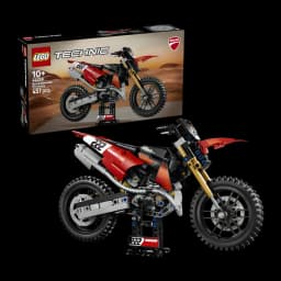 LEGO Technic 42238 Ducati Desmo450 MX Factory rouge y noir - détail
