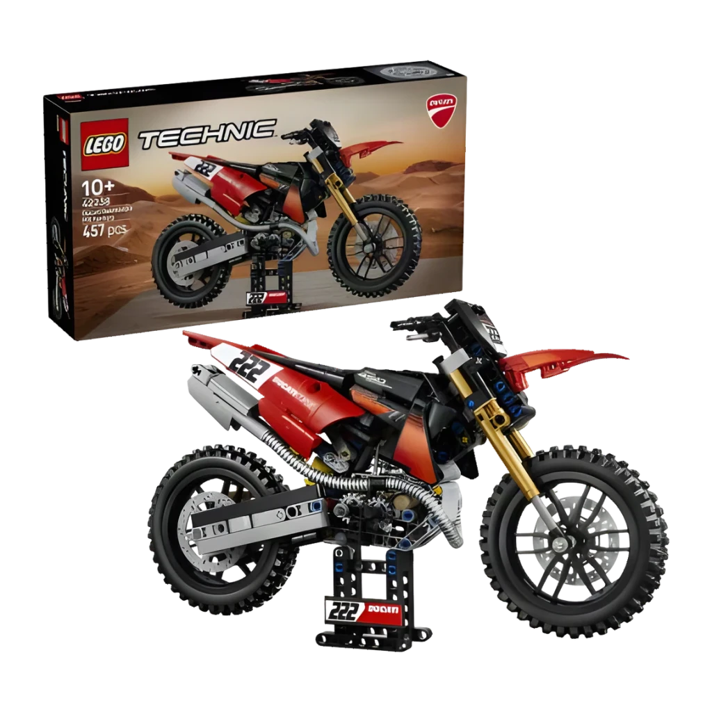 LEGO Technic 42238 Ducati Desmo450 MX Factory rojo y negro - vista principal - Ítem7
