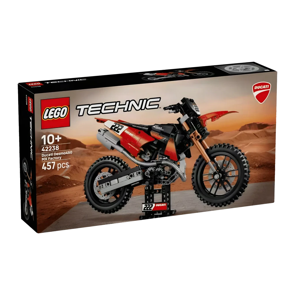 LEGO Technic 42238 Ducati Desmo450 MX Factory rojo y negro - vista principal - Ítem6