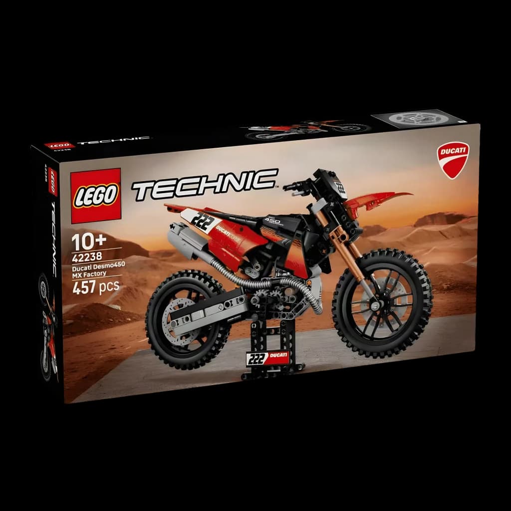 LEGO Technic 42238 Ducati Desmo450 MX Factory rouge y noir - détail 7