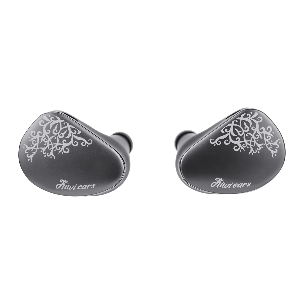 Auriculares IEM Kiwi Ears Cadenza II In-Ear Jack 3,5mm 10mm Titânio Cinzento, vista frontal: par de auriculares cinzentos
