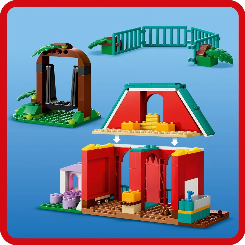LEGO Disney Pixar 43304 Rancho de Caballos de Blaze - el playset levanta un granero con portones abatibles, casita de juego
