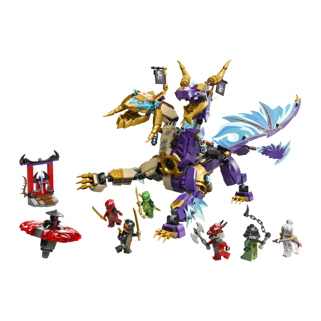 LEGO Ninjago 71836 Dragón de Arco de la Concentración Multicolor, caja en ángulo: frontal con dragón dorado y morado - Ítem7